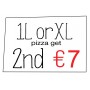 1L or XL pizza, 2nd for €6