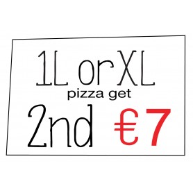 1L or XL pizza, 2nd for €6